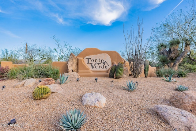 view of community sign