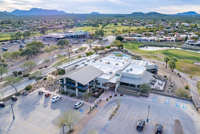 aerial view featuring a mountain view