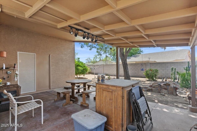 view of patio / terrace featuring a fenced backyard