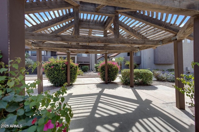 view of patio / terrace featuring a pergola