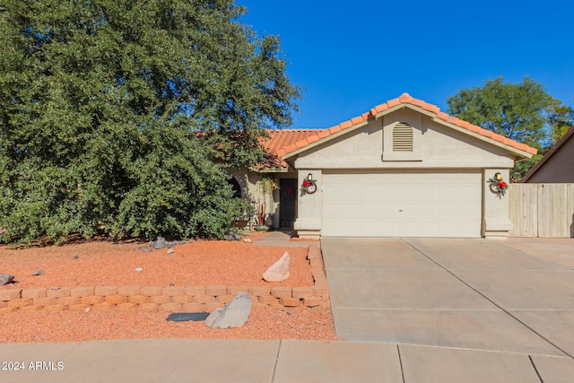 view of front of house with a garage