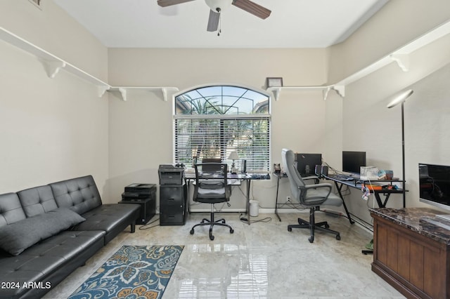 755 E Orchid Ln, Gilbert, AZ 85296 - home office featuring ceiling fan