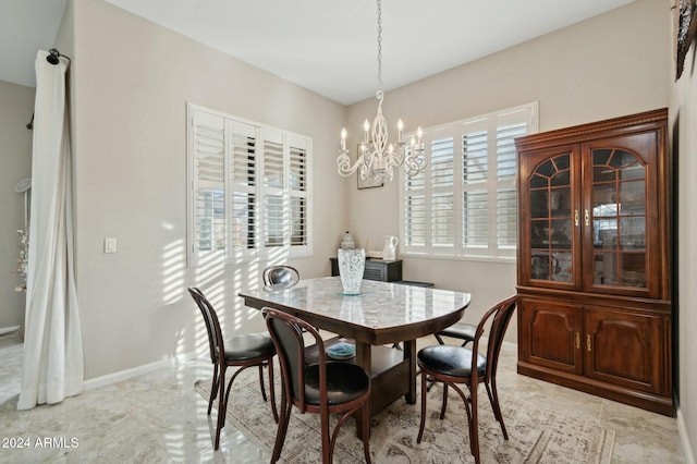 755 E Orchid Ln, Gilbert, AZ 85296 - dining room featuring a wealth of natural light and an inviting chandelier