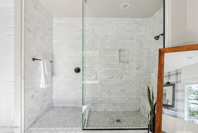 full bathroom with a stall shower