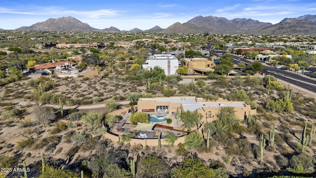 aerial view featuring a mountain view