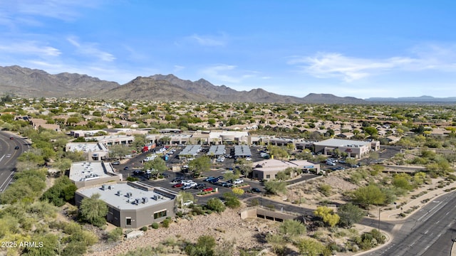 drone / aerial view with a mountain view