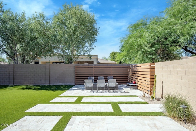 view of yard featuring a patio area