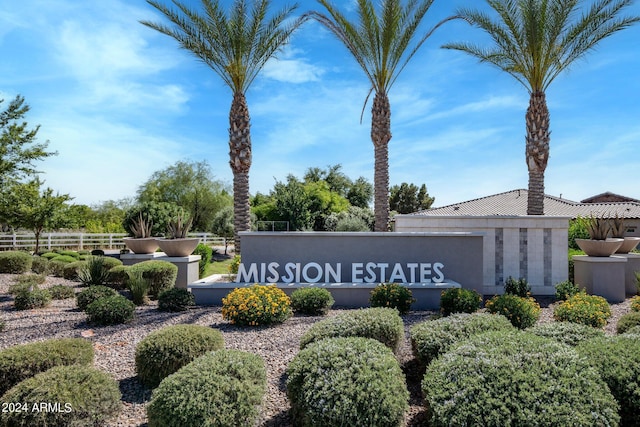 view of community sign