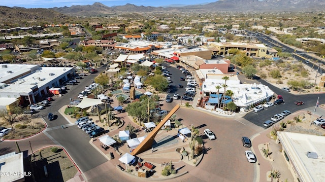 drone / aerial view with a mountain view