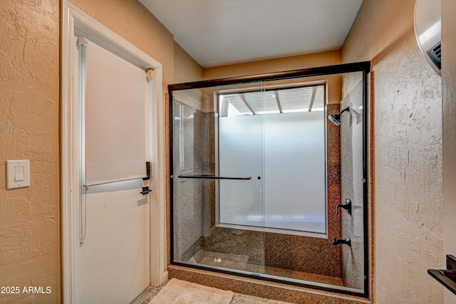 6520 E Peak View Rd, Cave Creek, AZ 85331 - bathroom with a shower stall and a textured wall