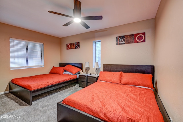 6520 E Peak View Rd, Cave Creek, AZ 85331 - carpeted bedroom featuring baseboards and a ceiling fan