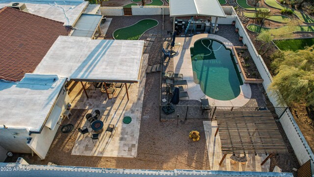 6520 E Peak View Rd, Cave Creek, AZ 85331 - aerial view of property and surrounding area with a pool area
