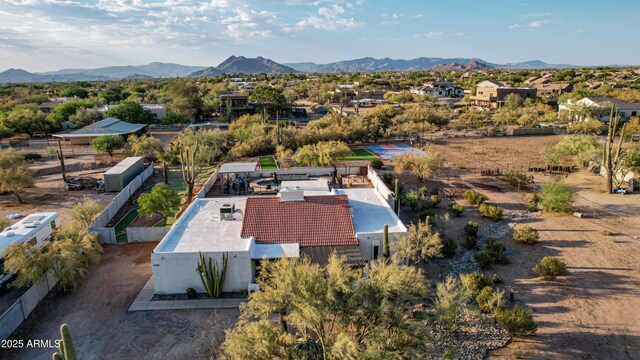 6520 E Peak View Rd, Cave Creek, AZ 85331 - view from above of property with mountains