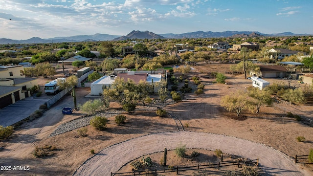 6520 E Peak View Rd, Cave Creek, AZ 85331 - aerial perspective of suburban area featuring a mountainous background