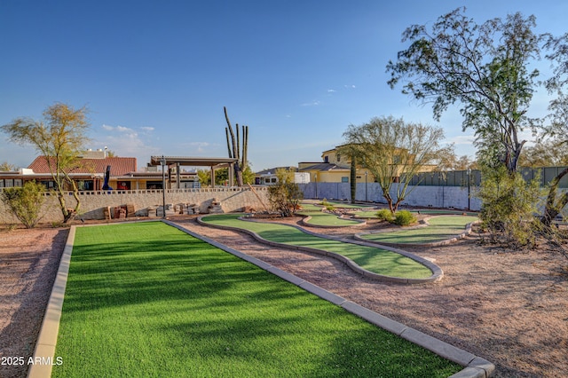 6520 E Peak View Rd, Cave Creek, AZ 85331 - view of yard featuring fence and a putting green