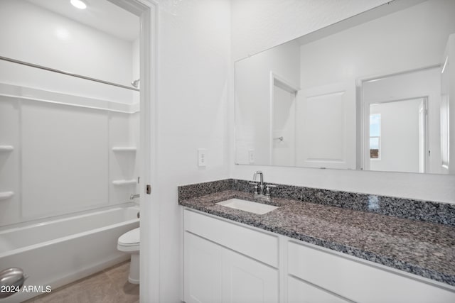 full bathroom featuring vanity, toilet, and shower / bathtub combination