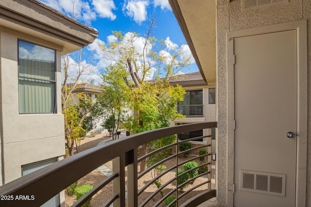 balcony featuring visible vents