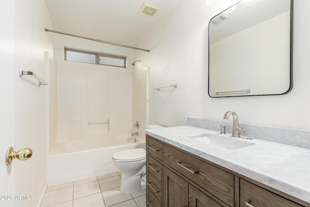 8450 S Stephanie Ln, Tempe, AZ 85284 - full bathroom with vanity, toilet, washtub / shower combination, and tile patterned floors