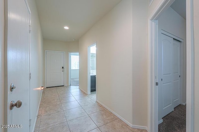 1127 E Tyler Ln, Casa Grande, AZ 85122 - hall featuring baseboards, recessed lighting, and light tile patterned floors