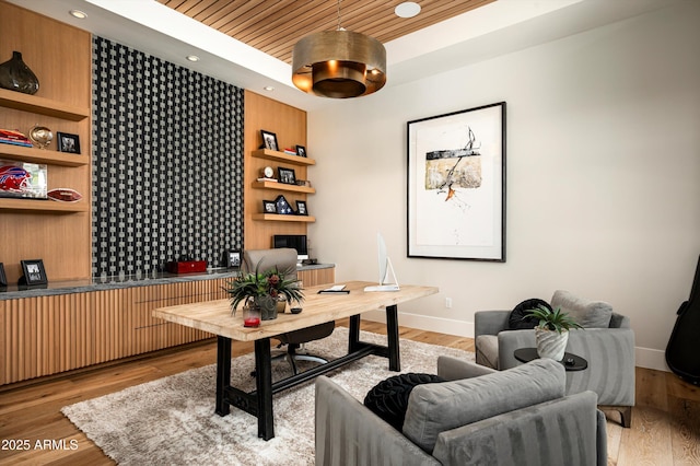 8328 E Whisper Rock Trl, Scottsdale, AZ 85266 - office space featuring light wood-type flooring, recessed lighting, and baseboards