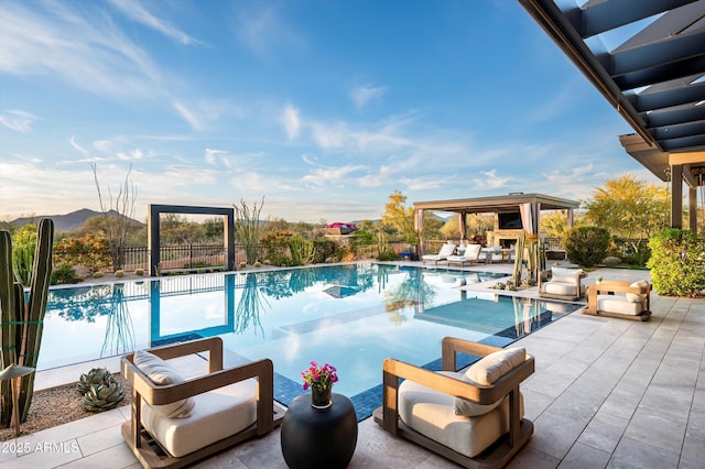 8328 E Whisper Rock Trl, Scottsdale, AZ 85266 - outdoor pool featuring a patio and fence