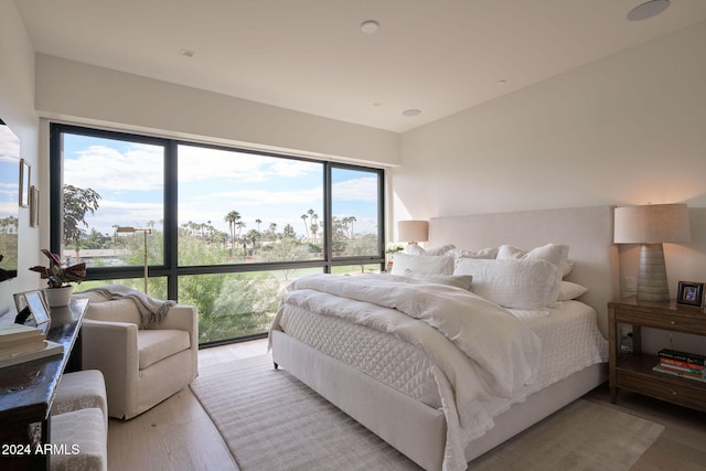 bedroom featuring light hardwood / wood-style flooring