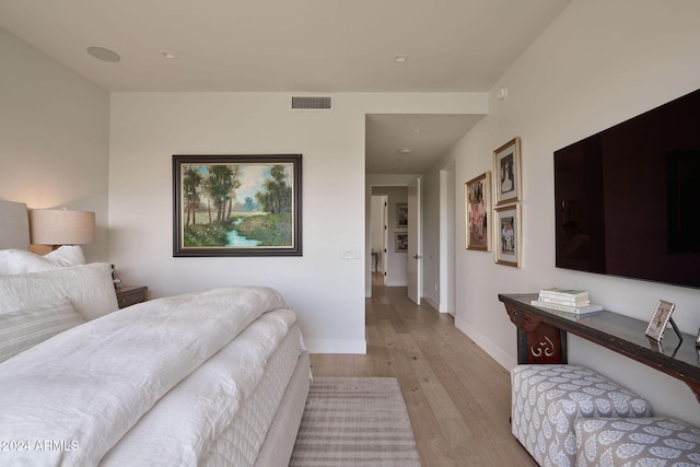 bedroom featuring light hardwood / wood-style flooring