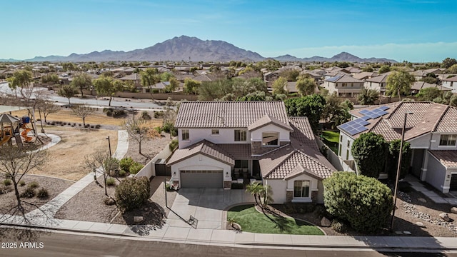 aerial view featuring a mountain view