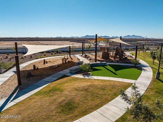 1205 W Sparrow Dr, Queen Creek, AZ 85140 - view of community with a mountain view and a lawn