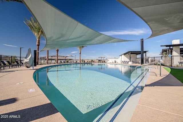 1205 W Sparrow Dr, Queen Creek, AZ 85140 - community pool with fence and a patio