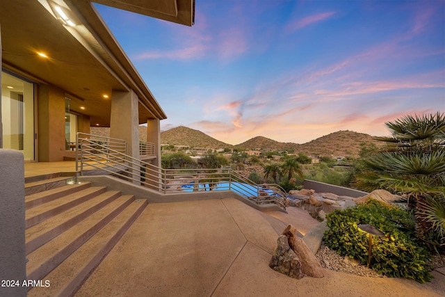 exterior space with a mountain view