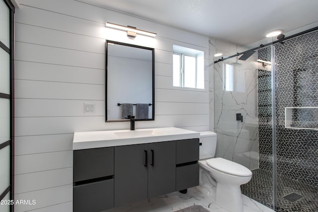 14012 N 57th Pl, Scottsdale, AZ 85254 - bathroom with marble finish flooring, vanity, and a marble finish shower