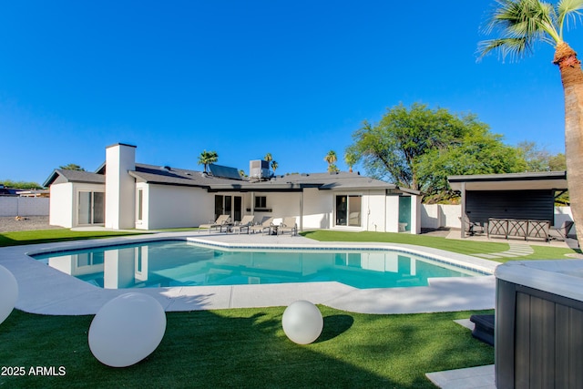 14012 N 57th Pl, Scottsdale, AZ 85254 - view of swimming pool with a patio area and a fenced backyard
