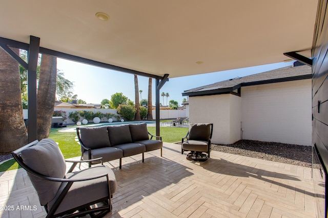 14012 N 57th Pl, Scottsdale, AZ 85254 - fenced backyard with an outdoor hangout area and a patio area