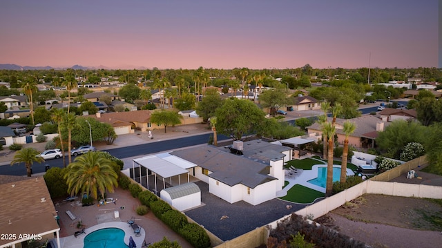 14012 N 57th Pl, Scottsdale, AZ 85254 - aerial perspective of suburban area with a pool