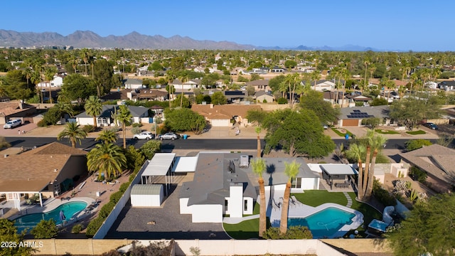 14012 N 57th Pl, Scottsdale, AZ 85254 - aerial view of residential area with a pool and mountains