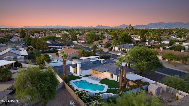 14012 N 57th Pl, Scottsdale, AZ 85254 - aerial view of residential area featuring a pool area and a mountainous background