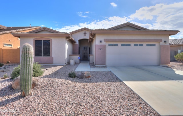 single story home featuring a garage