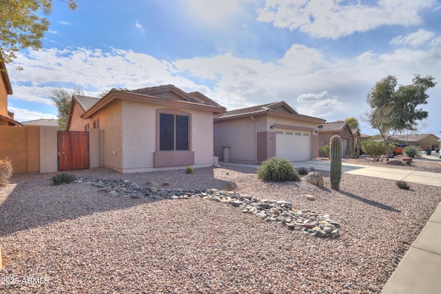 single story home with a garage