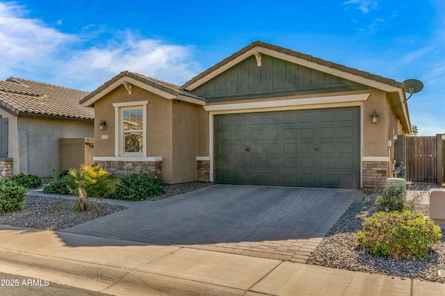 view of front of home with a garage