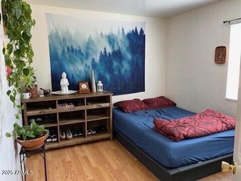 bedroom featuring wood finished floors