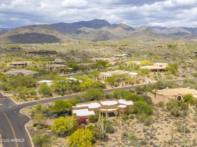drone / aerial view with a mountain view