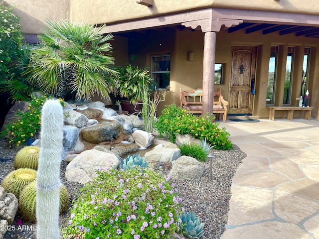 entrance to property featuring a porch