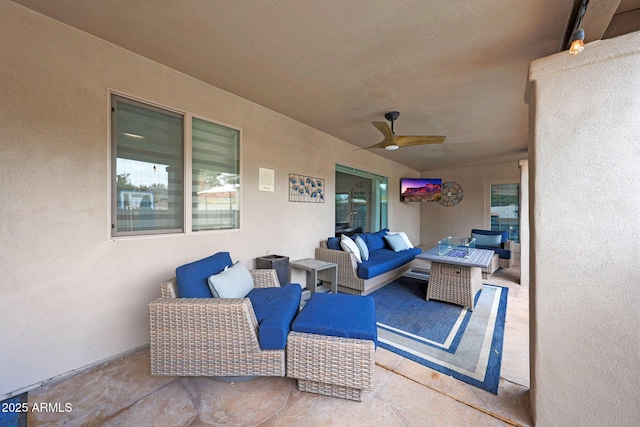 1444 E Myrna Ln, Tempe, AZ 85284 - view of patio / terrace featuring an outdoor hangout area and a ceiling fan