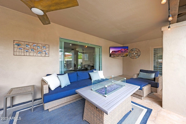 1444 E Myrna Ln, Tempe, AZ 85284 - view of patio with an outdoor living space with a fire pit