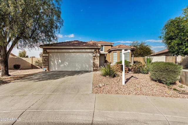 view of front of house with a garage