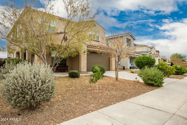 view of front of house with a garage