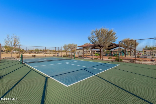 view of tennis court with basketball court