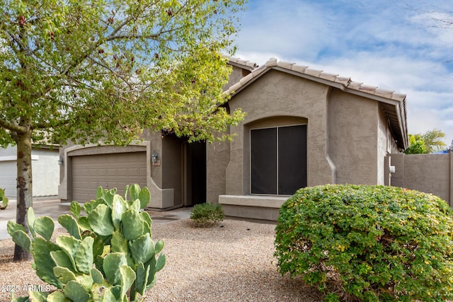 view of front of house with a garage