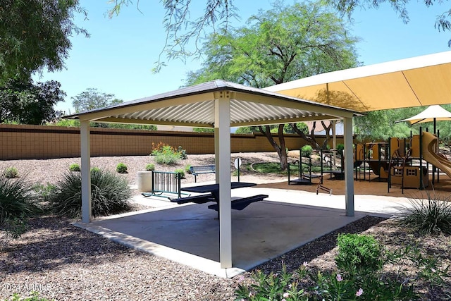 exterior space with a playground